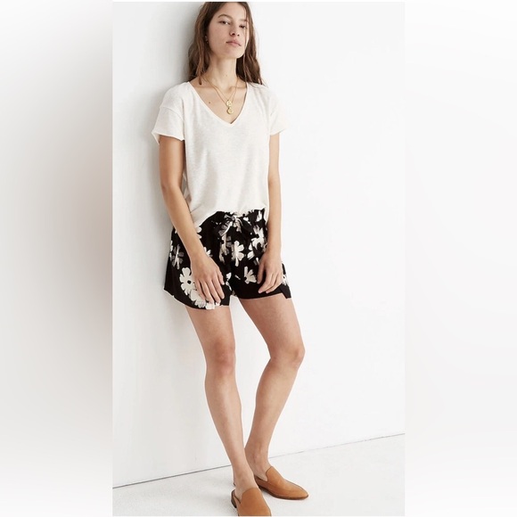 Madewell Drapey Pull-On Shorts in Ikat Floral High Rise Casual Beachy Summer XS - Picture 2 of 11